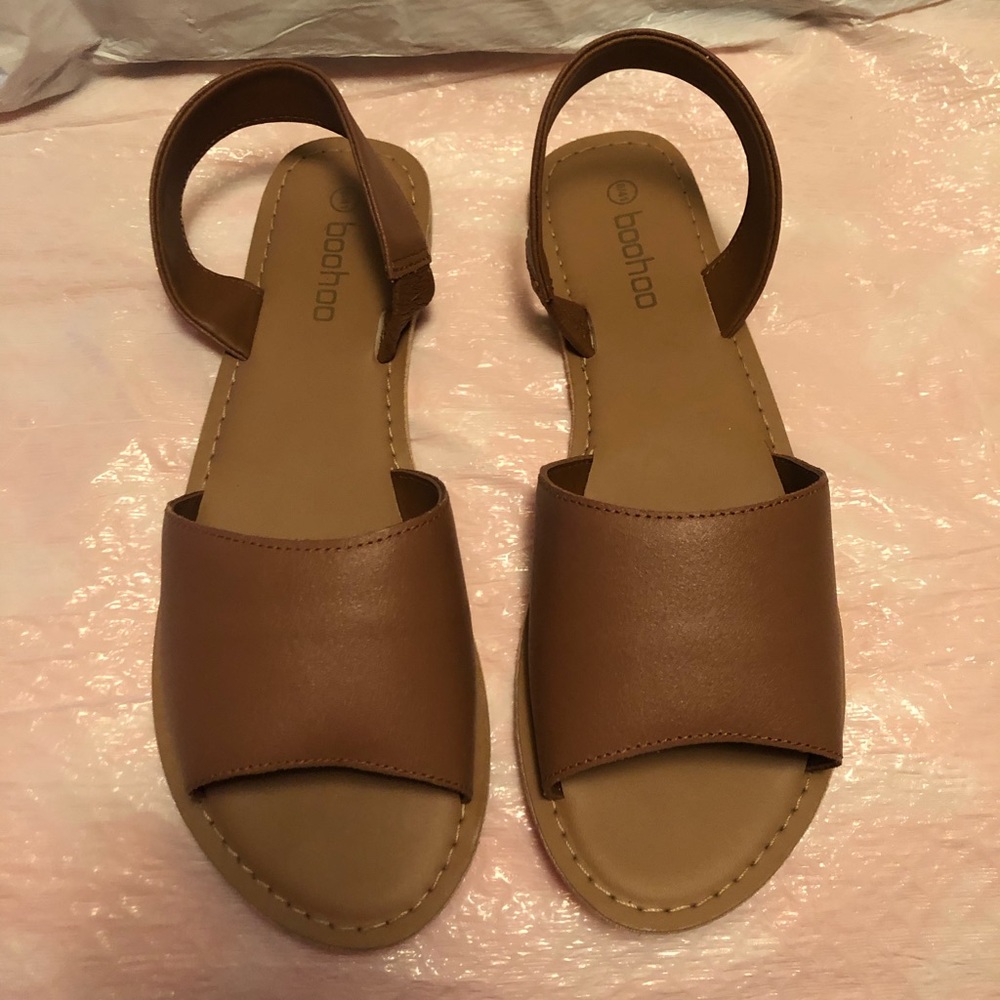 Brown Peeptoe Leather Sandals size 8 Brand New NWT